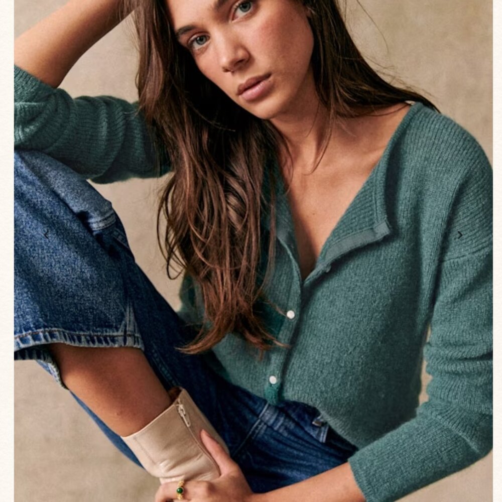 NWOT Sezane Gaspard Cardigan, Sage Green, XXS